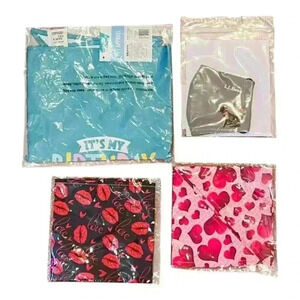 Pet Dog Hearts And Birthday Bandana Set And L.L. Bean Dog Printed Face Mask